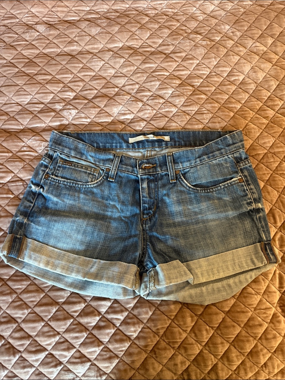 Joe's Jeans Rolled Cuff Mid Blue Denim Shorts